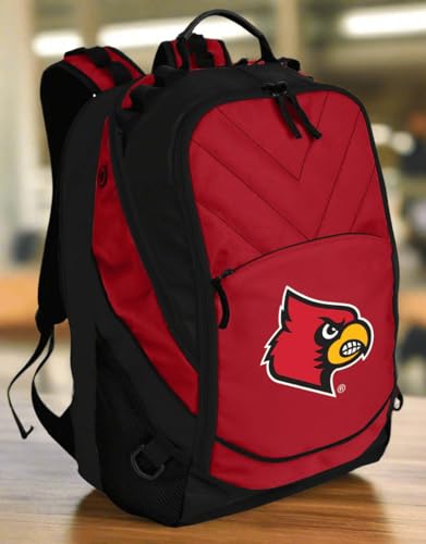 Image of Broad Bay University of Louisville Backpack | Official Louisville Cardinals Logo, Padded Laptop Computer Section, Premium 600 Denier Nylon Fabric,