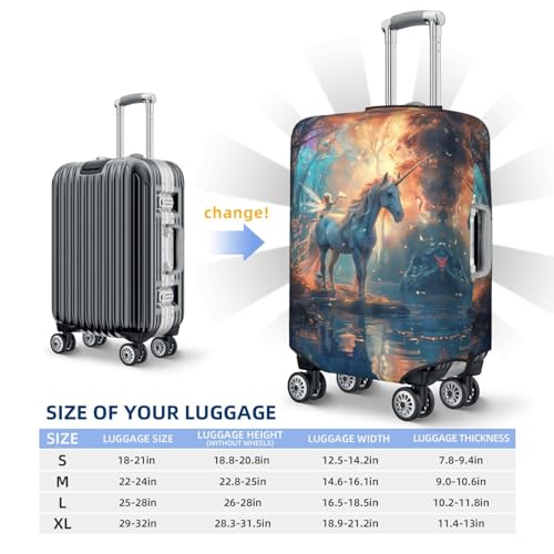 VOSERY Travel Luggage Cover - Forest Lake White Horse Washable Suitcase Covers Protector Fits 18-32 Inch Luggage4