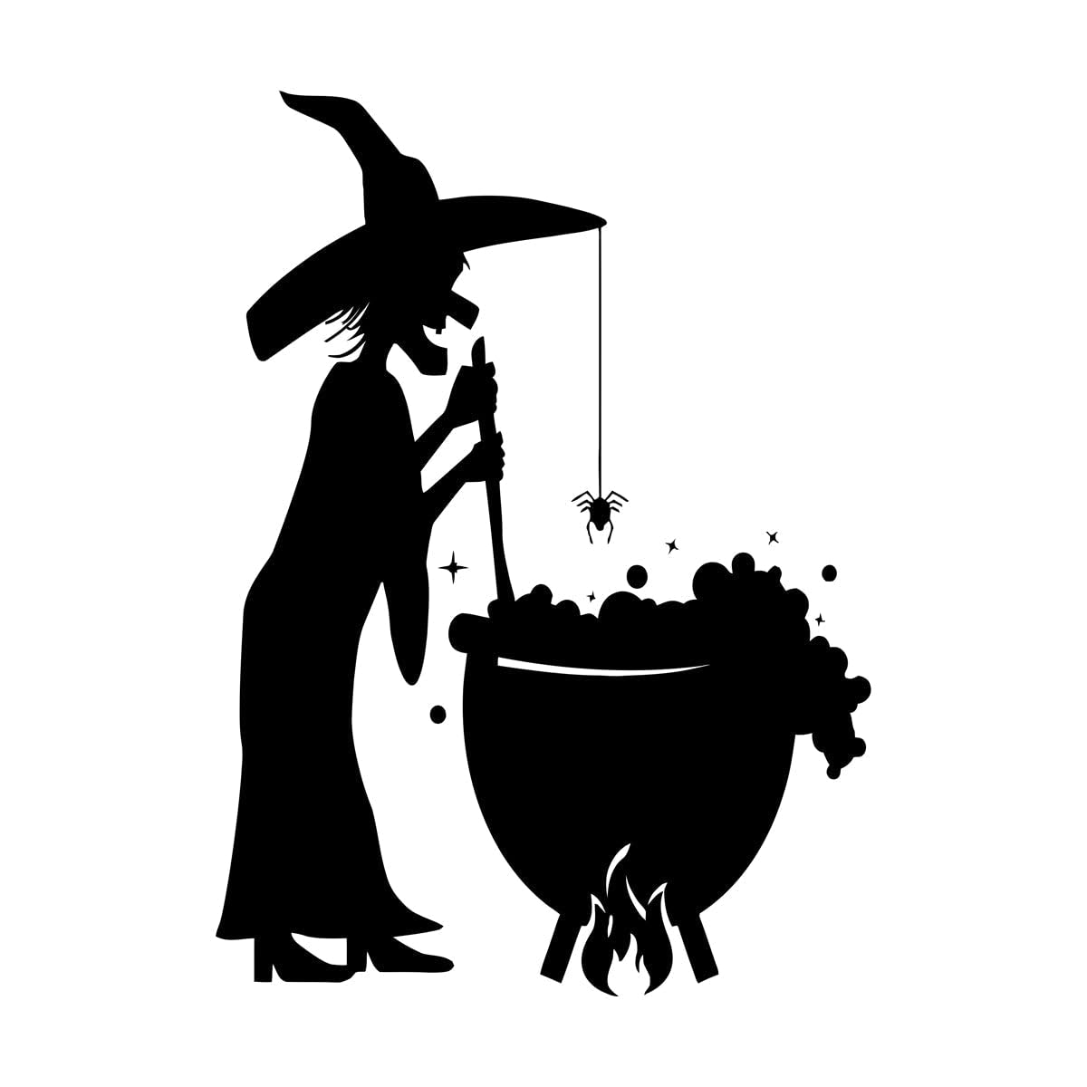 Halloween Creative Sorceress wall Decal Removeable Vinyl Wall Sticker DIY Window Door Decals Home Decoration Accessories Small - 30x42cm โ image 1