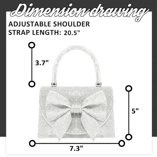 Bolso de mano plateado para mujer, pequeño y elegante miniatura 5