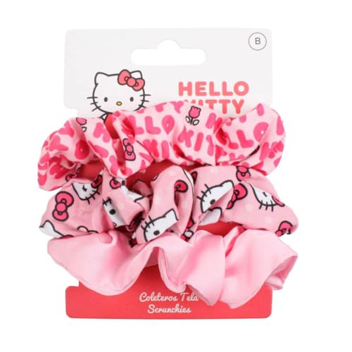 My sweety pop Set di 3 elastici per capelli da bambina Hello Kitty | elastici per capelli morbidi in velluto | accessori per acconciatura stile Kawaii | Idea regalo per compleanno e scuola per bambini