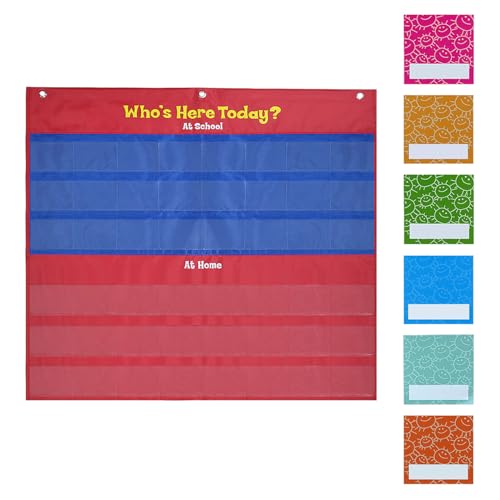 教室出席ポケットチャート 48 ポケット壁掛け管理収納袋電話ホルダーハンギングオーガナイザー出席教室用