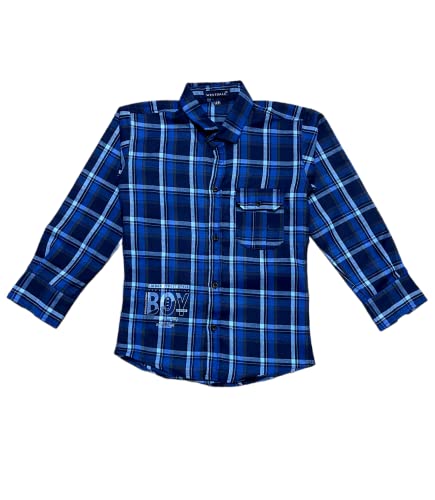 Image of The Tinge Boy's Casual Regular Fit Cotton Blend Ckeckered Shirt for Boys|Boy's Shirt|Boy's Casual Shirt