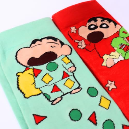 Image of THELA GAADI Shinchan Socks - Pure Cotton Crew Length Printed Funky Cartoon Socks for Men & Women | Odour Free & Beathable | Free Size & Unisex