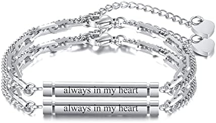 FLHEART Cremation Urns Bracelet for Ashes - Personalized Customized Stainless Steel ID Bar Braided Bracelet for Ashes Holder Keepsake Locket for Women Men Memorial Bracelet for Ashes