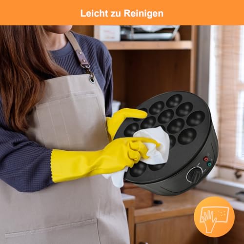 Takoyaki Maker Elektrisch, Gusseisen Pancake Ball Maker mit 18 Löcher, für die Herstellung Japanischer Takoyaki