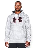 Under Armour Men's Armour Fleece Big Logo Pattern Hoodie, White (102)/Red, X-Large