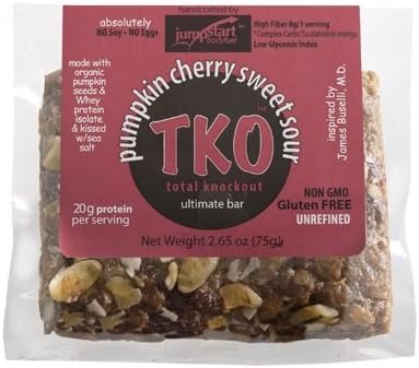 Jumpstart Bodyfuel TKO All Natural Gluten Free Protein Bars Pumpkin Cherry Sweet & Sour, 2.65 oz (12 Pack)