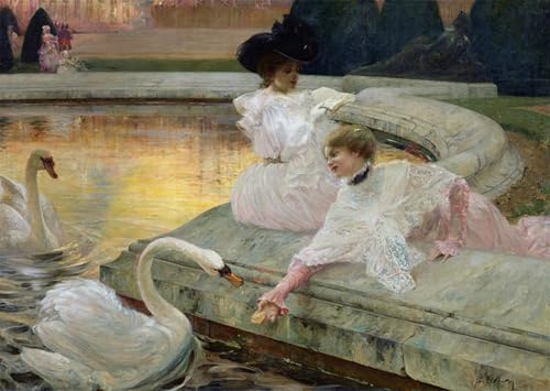 Pintura decorativa i cigni di Marius Avy YIMACBJXX, cuadro de pintura famosa de 60x90cm