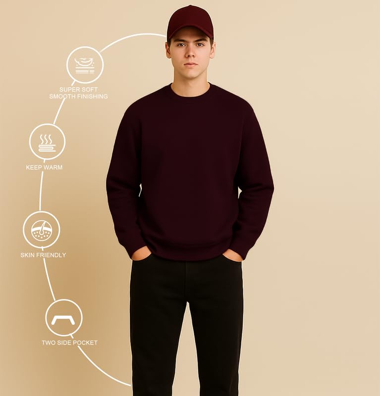 Image of Sleepynuts Men's Full Sleeve Round Neck Fleece Sweatshirt