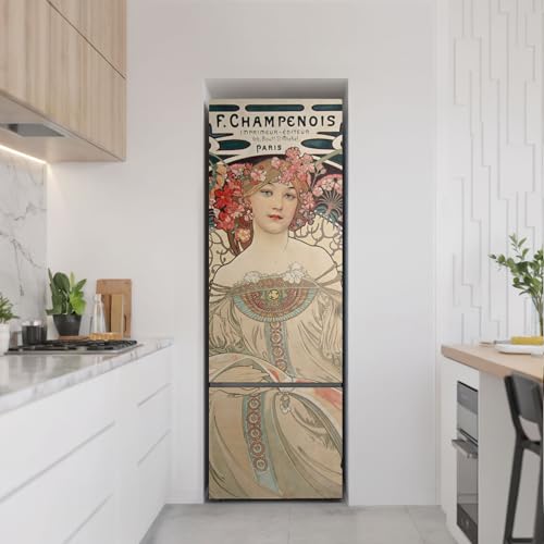 Pegatina adhesiva de diseño Alfons Mucha con acabado prémium 3