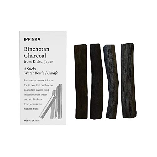Binchotan Charcoal Sticks from Kishu, Japan - 4 Personal Sticks, Each Filters up to 1L of Water