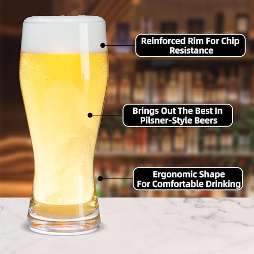 Umeied 20Oz Pilsner Beer Glasses Set Of 6 thumb #2