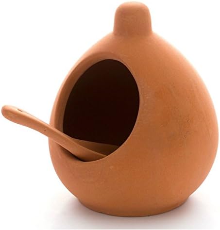 Dexam 17851107 Salt Cellar and Spoon Set in Terracotta, Brown