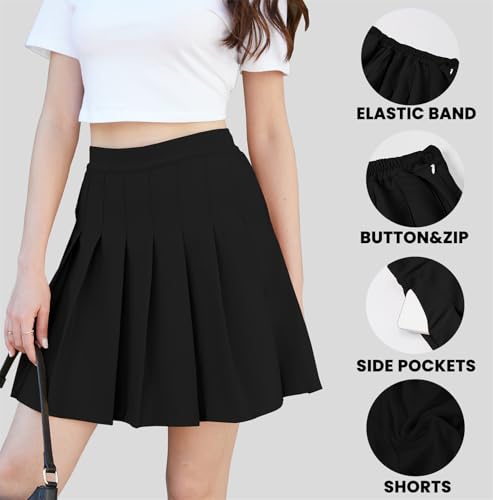 Image of SANGTREE Girls Women's Pleated Skirt, Elastic Waist Uniform Skirt, 2 Years - US 4XL