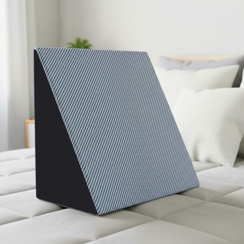 Image of SleepyHug Ortho Wedge Pillow PRO | 10-Inch Memory Foam Incline Support Pillow | GERD & Acid Reflux Relief, Back & Leg Elevation, Post-Surgery Recovery | 21x19x10 Inches, Navy Blue