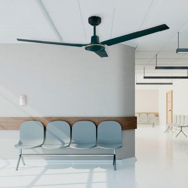 Bilake Ventilador de Techo Industrial 142 cm Grande económico sin luz para Exterior terraza en Color Blanco, Negro y Diferentes mandos