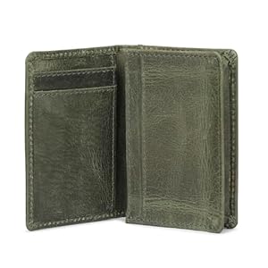 Premium Leather Card Wallet, RFID Blocking Expandable Business Card Case, Bifold Card Holder for Men and Women, Men’s Purse, Wallet for Men (Business Card Wallet, Green)