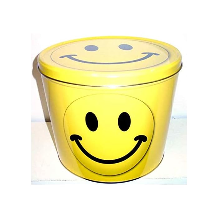 Buy 2 Gallon Happy Face Popcorn Tin with Gourmet Popcorn Damn Good