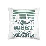 West Virginia Bigfoot walking T-Rex Gnome Freakin Funny WV Throw Pillow