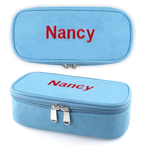 WANTIG Custom Pencil Case With Name,Large Capacity Storage Pen Pouch,Personalized Portable Pencil Bag With Zipper,Office School Pen Pouch Organizer School Supplies For Teen Students