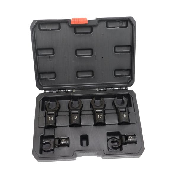 US PRO Tools 6pc 3/8" Dr Flexible Crows Foot Wrench Set Black 6 Point