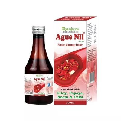 Ague Nil Syrup with Giloy, Papaya, Neem and Tulsi (200ml) || Bhargava Homeopathy