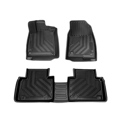 TuningPros FM-1008 Car Floor Mats Full Set Compatible with 2018-2022 Honda Accord | 3-pc Cargo Liner Black Car Mats | Custom Fit Non-Slip Car Floor Mat Rubber