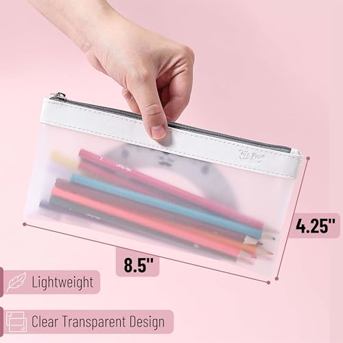 Image of Mr. Pen- Clear Pencil Pouch, 8.50 inchx4.25 inch, 3 Pack, Durable TPU Material | Medium Water-Resistant Pencil Bags with Smooth Zipper, Multipurpose Clear Pouch for Stationery, School, Office