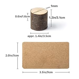 12pcs mini wood place card holders and 24pcs kraft place cards rustic table number holders food labels for party buffet food signs for harvest fall thanksgiving wedding birthday party  urban country home decor