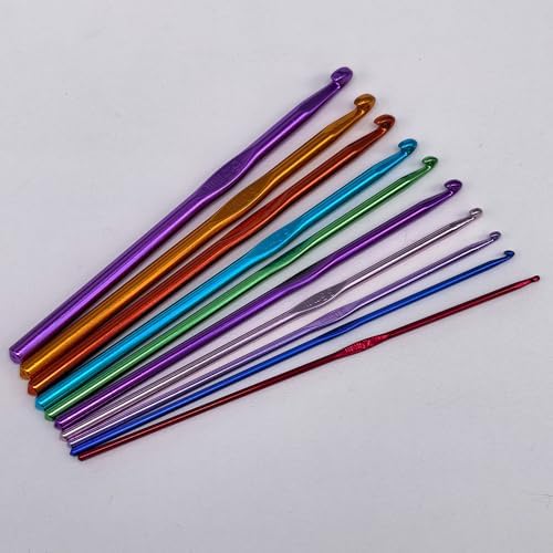 22PCS Aluminum & Stainless Steel Crochet Hooks Knitting Needles Craft Yarn - 3