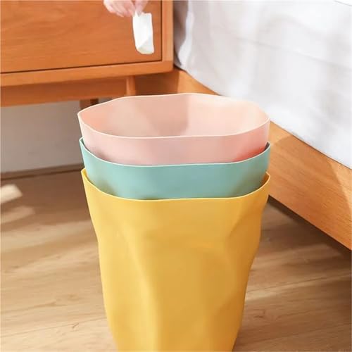 Cubo de basura irregular negro sin contacto de plástico sólido 5