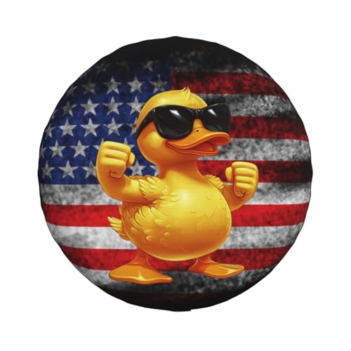 Image of Funny Duck Spare Tire Cover Weatherproof Universal Wheel Protectors Cute Duck Wheel Covers for Rv Camper Travel Trailer SUV Truck 17 Inch