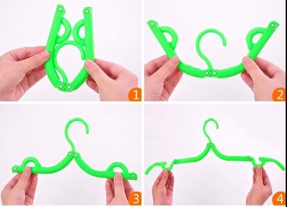 Honbay 10Pcs Portable Folding Clothes Hangers Clothes Drying Rack For Travel #TOP1