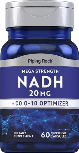 Piping Rock NADH Coq10 Supplement | 20 mg | 60 Capsules | Mega Strength