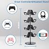 Controller Holder 4 Tier,Headphone Stand - Adjustable Headset Holder for Xbox PS5 PS4 Switch Pro - Gaming Accessories Storage for Gamer,Desk/Floor(Black)