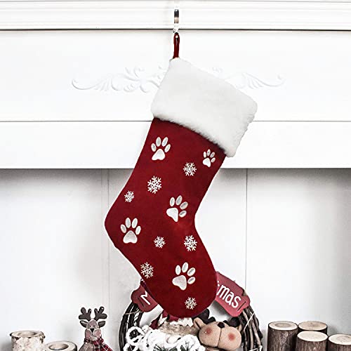 2 Stück Weihnachtsstrümpfe Nikolausstrumpf 45cm Personalisierter Haustier Hund Weihnachtsstrumpf Groß Weihnachtssocken Deko Kamin Hängende Sack Geschenk Taschen Für Weihnachtsbaumschmuck Feiertag
