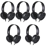 5 Pack Kids Headphones Bulk for School Classroom, Durable Students Wired Headset for...