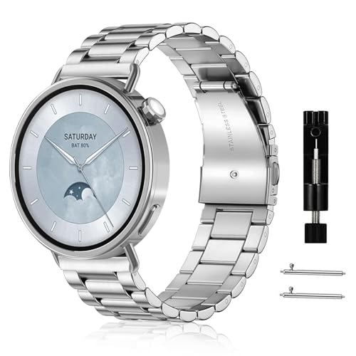 [RoSoki] 18mm �o���h Xiaomi Watch S4 41mm �Ή� �X�e�����X�� �����o���h �����x���g �ւ��X�g���b�v �h�K �������t�� �r�W�l�X�� �j�����p - �V���o�[