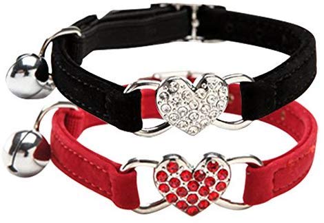 Goldtiger Katzenhalsband 2er-Set – Mit Glöckchen & Panda-Anhänger, Verstellbar 20,3-33 Cm, Sicherheitsschnalle
