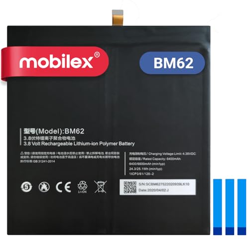 MOBILEX® Batería BM62 para Xiaomi Mi Pad 3 | MEC91 | 6600mAh   OEM | Interna Repuesto con Adhesivo | Capacidad Original