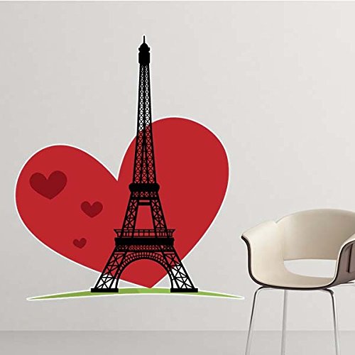 Autocollant Mur Tour Eiffel France Haut-Lieu Touristique Drapeau Paysage