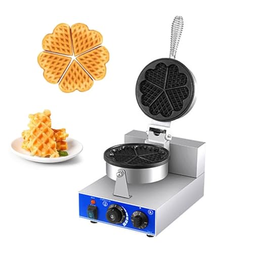 Image of Commercial Round Waffle Maker Nonstick Electric Waffle Maker Machine Commercial Lattice Cake Machine Temperature and Time Control Belgian Waffle Maker for Household Bakeries Snack Bar ( Color : Style4