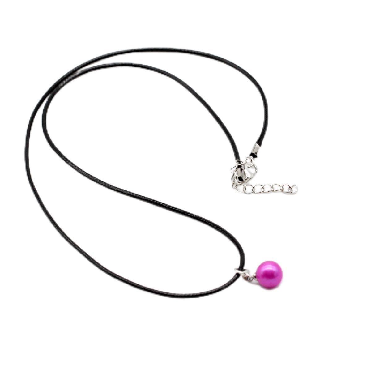 Single Edison Pearl Choker Necklace on Leather Cord Black and Tan colors for Women Handmade Choker Jewelry Gift (1)