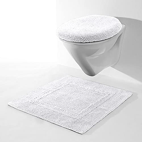 Erwin Müller WC-Deckelbezug Heraklion weiß Größe 45x50 cm - Kochfest, mit Schnürung, 100% Baumwolle (weitere Farben)