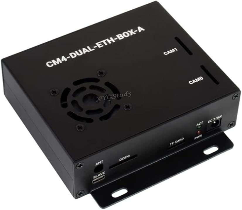 Dual Gigabit Ethernet Mini-Computer for Raspberry Pi Compute Module 4 (NOT Included) with Metal Case and Cooling Fan CM4-DUAL-ETH-BASE Inside @XYGStudy (CM4-DUAL-ETH-BOX-A)