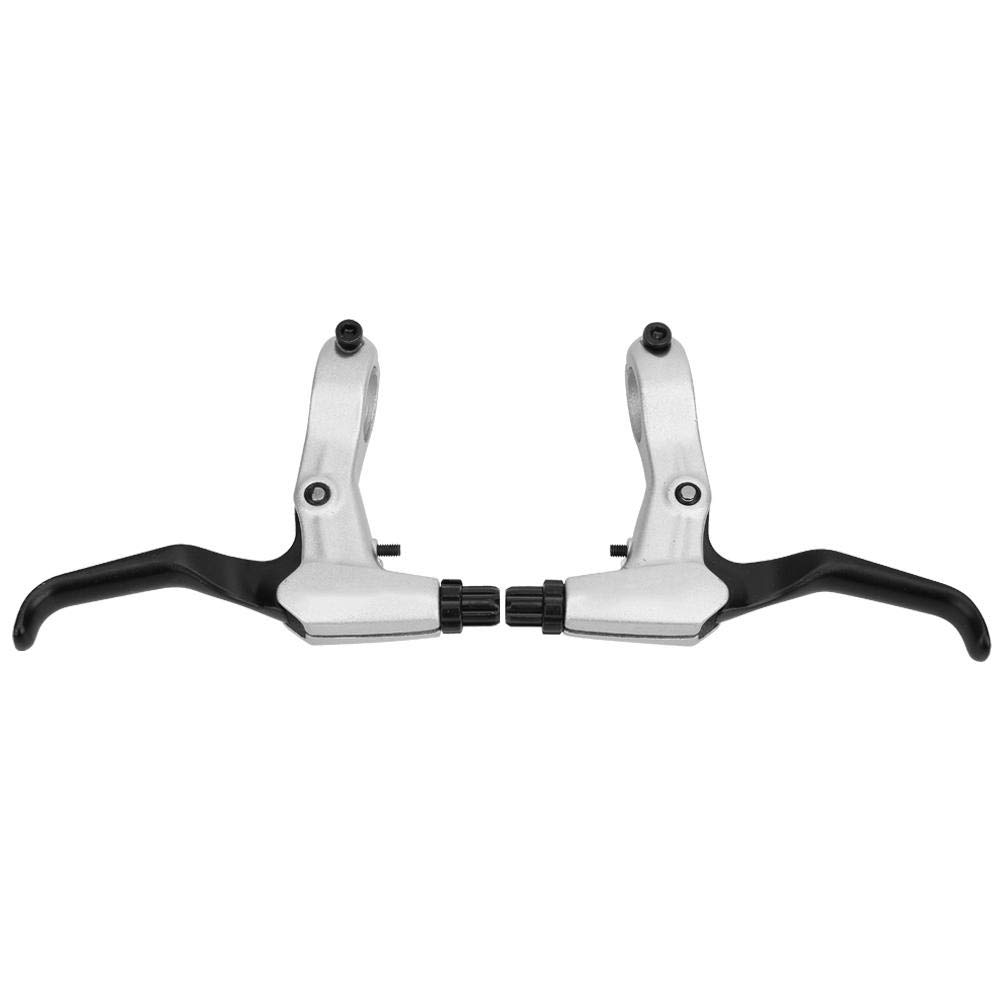 Keenso Silver Bike Brake Lever, 2Pcs Foldable Ultralight Aluminum Alloy Mountain Bicycle Bike Brake Lever Handle