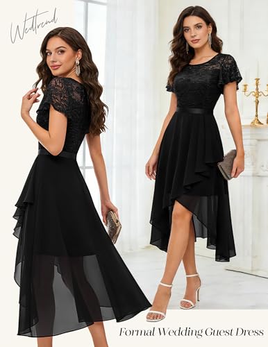 Image of Wedtrend Women's Formal Wedding Guest Dress Ruffle Bridesmaid Dress Flutter Sleeve Prom Dresses for Teens