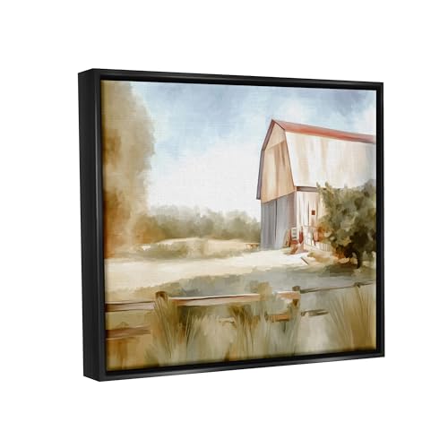 Image of Stupell Industries Barn in Rural Farmland Framed Floater Canvas Wall Art by Amy Hall