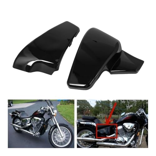 Caches Latéraux De Batterie Moto Solution Fixations Cassées Shadow VT600 VLX600 Noir
